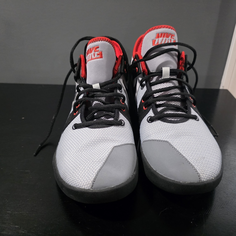Nike Gray and Red High-Top Sneakers - Picture 2 of 5